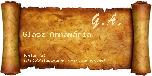 Glasz Annamária névjegykártya